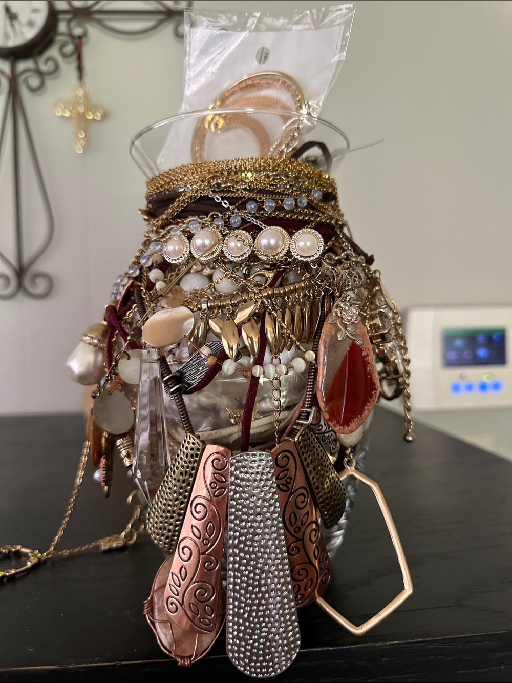 Mystery Jewelry Jar In Mixed Metal and Bead Layered Boho Statement Pieces